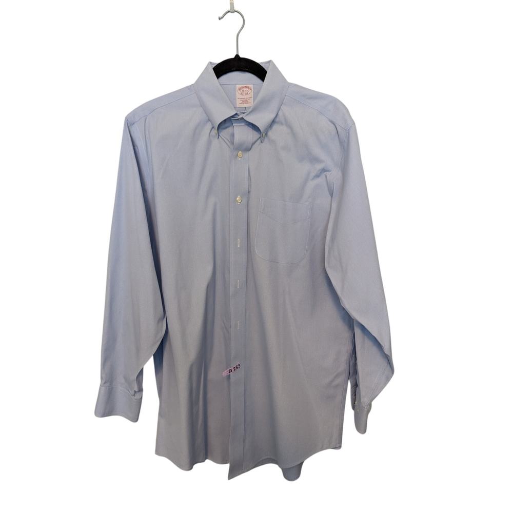 Brooks Brothers Men's Non-Iron 100% Cotton Fine Blue & White Check Shirt 16-2/3